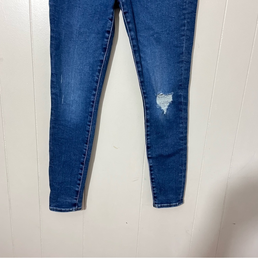 Express Jeans Womens Mid Rise Skinny Blue Size 4r - Picture 2 of 7